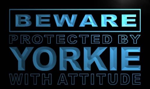Beware Yorkie Neon Light Sign